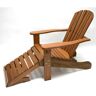 Outdoor Interiors Eucalyptus Adirondack Chair with Built-in Ottoman