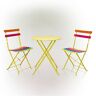Alpine Indoor/Outdoor 3-Piece Bistro Set Folding Table and Chairs Patio Seating, Rainbow