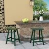 WESTIN OUTDOOR Franklin Dark Green 24 in. Plastic Outdoor Bar Stool (Set of 2)