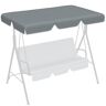 Outsunny 2 Seater Swing Canopy Replacement, Outdoor Swing Seat Top Cover, UV50 Plus Sun Shade, Dark Gray