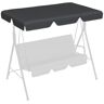 Outsunny 2 Seater Swing Canopy Replacement with Tubular Framework, Outdoor Swing Seat Top Cover, UV50+ Sun Shade, Black