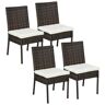 Outsunny Plastic Outdoor Dining Chair with White Cushion