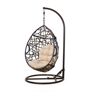Noble House Stefanie Brown Wicker Patio Swing with Beige Cushion