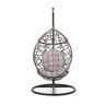 Noble House Stefanie Outdoor Wicker Tear Drop Gray and Black Hanging Chair