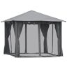 Outsunny 10 ft. x 10 ft. Black Metal Outdoor Patio Gazebo Soft Top Canopy Tent with Zippered Mesh Sidewalls