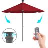 ABOVE Height Series 9 ft. Smart Market Patio Umbrella, Remote Control, LED Light, Wind Sensor - Sunbrella Spectrum Cherry