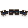 Costway 8-Piece Metal Patio Conversation Set with CushionGuard Navy