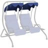 Outsunny 2-Seater Polyester Swing Canopy Replacement with Tubular Framework in Dark Blue