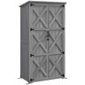 Outsunny 3 ft. W x 5 ft. D Wood Tool Shed with Shelves and Lockable Doors, 5 sq. ft. Gray