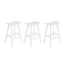 WESTIN OUTDOOR Franklin White 29 in. HDPE Plastic Outdoor Patio Backless Bar Stool (Set of 3)