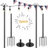 Cedar Hill 8 ft. Sturdy Metal Poles for Outdoor Hanging Lights for Party, Garden, Deck, Bistro, Wedding (2-Pack)
