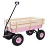Afoxsos Outdoor Wagon Serving Cart All Terrain Pulling With Wood Railing and Air Tires