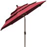 eliteShade 9 ft. 3-Tiers Market Umbrella Patio Umbrella with Ventilation and 5-Years Non-Fading in Burgundy