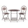 Alpine 3-Piece Indoor/Outdoor Oval Bistro Set Folding Table and Chairs Patio Seating, Bronze