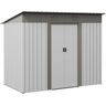 Outsunny 4 ft. x7 ft. Metal Garden Shed, Backyard Tool Storage Shed with Dual Locking Doors, Steel Frame 25 sq. ft.