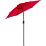 FLAME&SHADE 9 ft. Steel Market Tilt Patio Umbrella for Outdoor in Red Solution Dyed Polyester