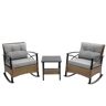 DIRECT WICKER Calendar Wicker Outdoor Rocking Chairs Set with Grey Cushion 2 of Chairs Included
