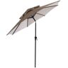 FLAME&SHADE 9 ft. Double Top Aluminum Market Tilt Patio Umbrella for Outdoor in Beige Solution Dyed Polyester