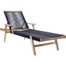 Anvil 1-Piece Acacia Wood Outdoor Chaise Lounge Weave Rope Patio Recliner Lounge Chair