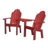 WILDRIDGE Classic Cardinal Red Plastic Outdoor Deck Chair Tete-A-Tete