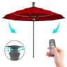 ABOVE Height Series 11 ft. Smart Market Patio Umbrella, Remote Control, LED Light, Wind Sensor - Sunbrella Spectrum Cherry
