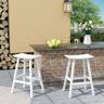 WESTIN OUTDOOR Franklin White 29 in. Plastic Outdoor Bar Stool (Set of 2)