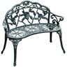 Outsunny 40 in. Cast Aluminum Rose Style Outdoor Patio Garden Decorative Park Bench with Stylish Design and Lightweight Build