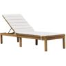 Amazonia Manarola Teak Outdoor Chaise Lounge with Grey Cushion