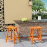 WESTIN OUTDOOR Franklin Orange 24 in. Plastic Outdoor Bar Stool (Set of 2)