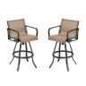 Crestlive Products Cast Aluminum Outdoor Bar Stool in Brown (2-Pack)