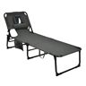 Costway Grey Durability Stability Metal Outdoor Lounge Chair