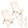 Costway Bamboo Butterfly Folding Chair Set of 2 with Storage Pocket 330 lbs. Capacity