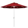 California Umbrella 9 ft. Matted White Aluminum Market Patio Umbrella Push Tilt in Red Pacifica