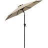 FLAME&SHADE 7-1/2 ft. Steel Market Tilt Patio Umbrella for Outdoor in Taupe Solution Dyed Polyester