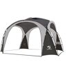 12 ft. x 12 ft. Gray Pop-Up Canopy with Side Wall, Ground Pegs, and Stability Poles, Sun Shelter Rainproof, Waterproof