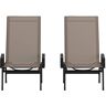 Carnegy Avenue Brazos Black Weather Resistant Steel Outdoor Chaise Lounge Chairs in Brown (Set of 2)