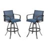 Crestlive Products Cast Aluminum Outdoor Bar Stool in Navy Blue (2-Pack)