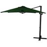 California Umbrella 8.5 ft. Bronze Aluminum Square Cantilever Patio Umbrella with Crank Open Tilt Protective Cover in Forest Green Sunbrella