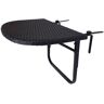 Black Metal Outdoor Side Table with Adjustable Clamps