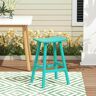 WESTIN OUTDOOR Franklin Turquoise 29 in. Plastic Outdoor Bar Stool