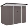 Outsunny 8 ft. x 4 ft. Metal Garden Shed, Backyard Tool Storage Shed with Dual Locking Doors, Steel Frame, Silver (27.8 sq. ft.)