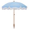 PHI VILLA 7 ft. Metal Beach Umbrella in Blue with Tassel Design and Cover