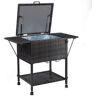 Costway Portable Cooler Cart Serving Cart Outdoor Patio Pool Party Ice Drink Mix Brown