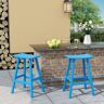 WESTIN OUTDOOR Franklin Pacific Blue 29 in. Plastic Outdoor Bar Stool (Set of 2)