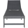 SAFAVIEH Manteca Ash Gray 1-Piece Wood Outdoor Chaise Lounge Chair with Textile Dark Gray Fabric