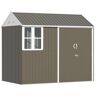 Outsunny 6 ft. W x 8 ft. D Gray Metal Storage Shed with Dual Locking Doors (47 sq. ft.)