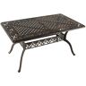 Costway 28.3 in. Cast Aluminum Outdoor Dining Table All-Weather Umbrella Hole 6-Person Bronze