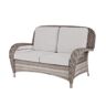 Hampton Bay Beacon Park Gray Wicker Outdoor Patio Loveseat with CushionGuard Stone Gray Cushions