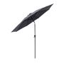 FLAME&SHADE 11 ft. Aluminum Market Push Button Tilt Patio Umbrella with Fiberglass Rib Tips in Anthracite Solution Dyed Polyester