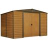 Arrow Woodridge 10 ft. W x 8 ft. D Wood-grain Galvanized Metal Storage Building